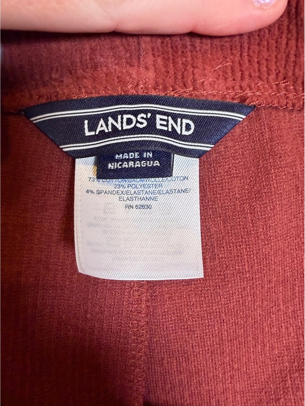 Lands' End Corduroy Skirt Women's 2X 20W-22W Rust Stretch Plus Size - Picture 3 of 5